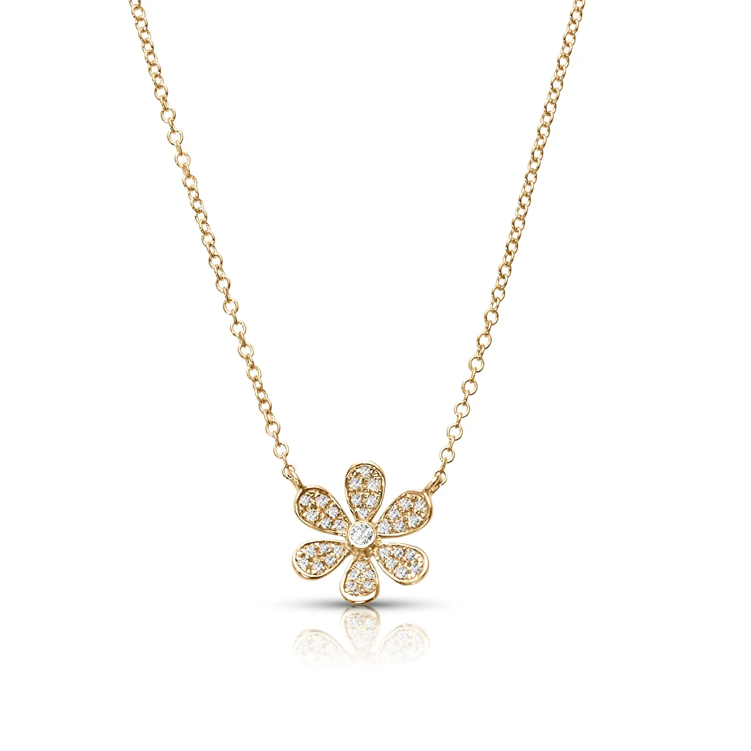 0.12 ctw Diamond Flower Necklace Pendant
