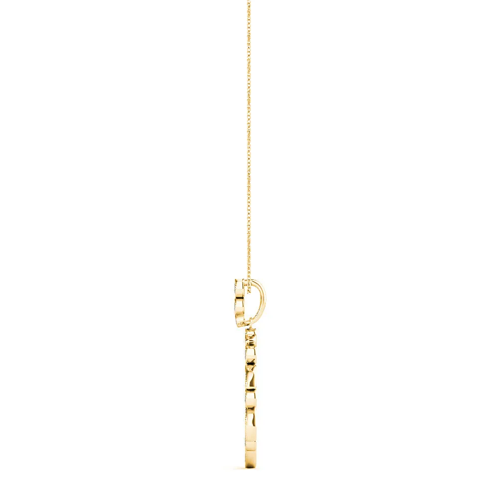 0.50 ctw Diamond Milgrain Circle Necklace Pendant