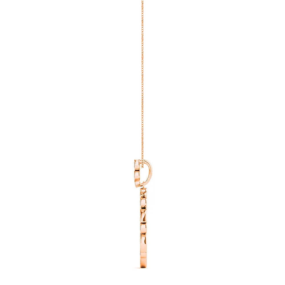 0.50 ctw Diamond Milgrain Circle Necklace Pendant