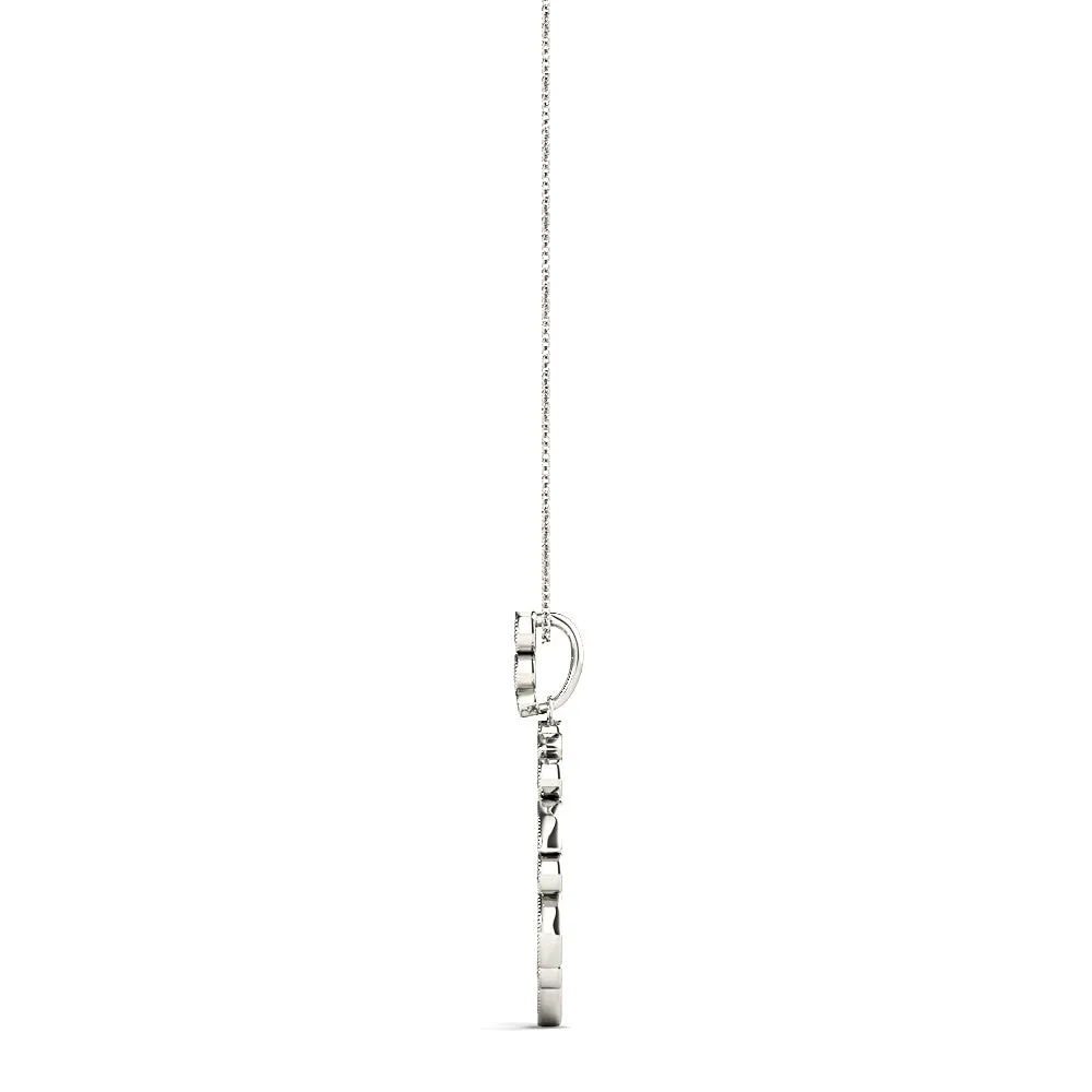 0.50 ctw Diamond Milgrain Circle Necklace Pendant
