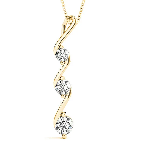 0.50 ctw Graduated Diamond Three Stone Necklace Pendant