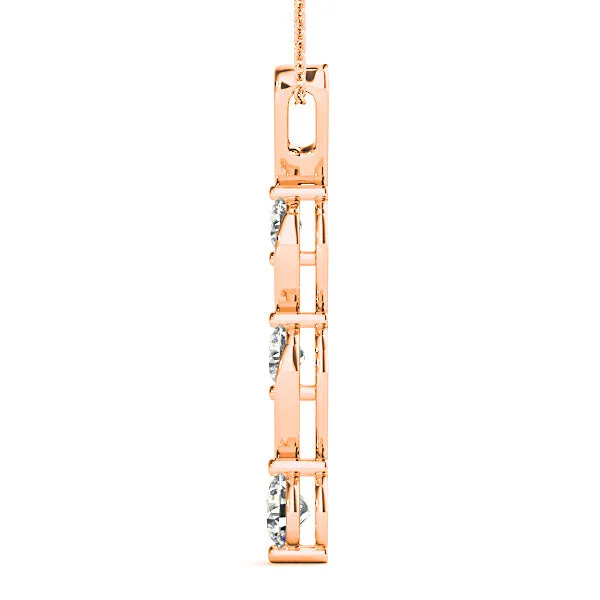 0.50 ctw Graduated Diamond Three Stone Necklace Pendant