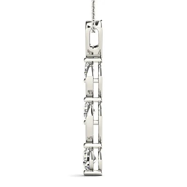 0.50 ctw Graduated Diamond Three Stone Necklace Pendant