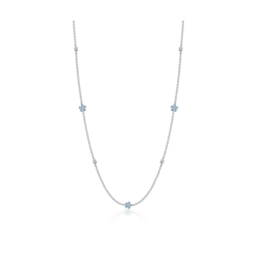 0.81 CTW Mini Flower Station Necklace