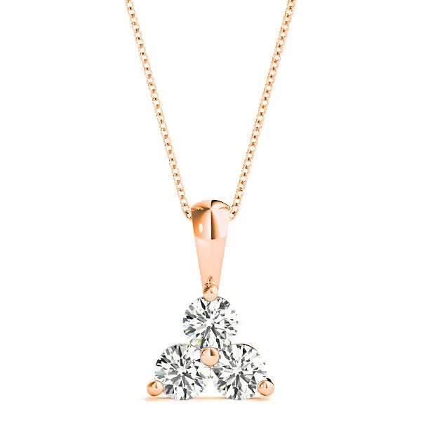 1.00 ctw Diamond Three Stone Necklace Pendant