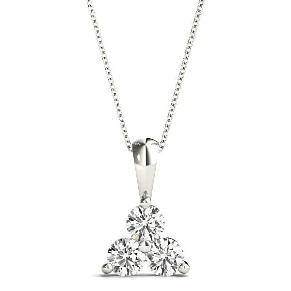 1.00 ctw Diamond Three Stone Necklace Pendant