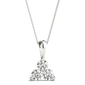 1.00 ctw Diamond Three Stone Necklace Pendant