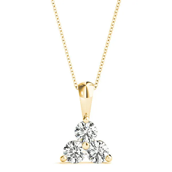 1.00 ctw Diamond Three Stone Necklace Pendant
