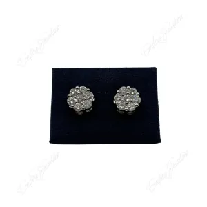 10KT FLOWER DIAMOND EARRINGS