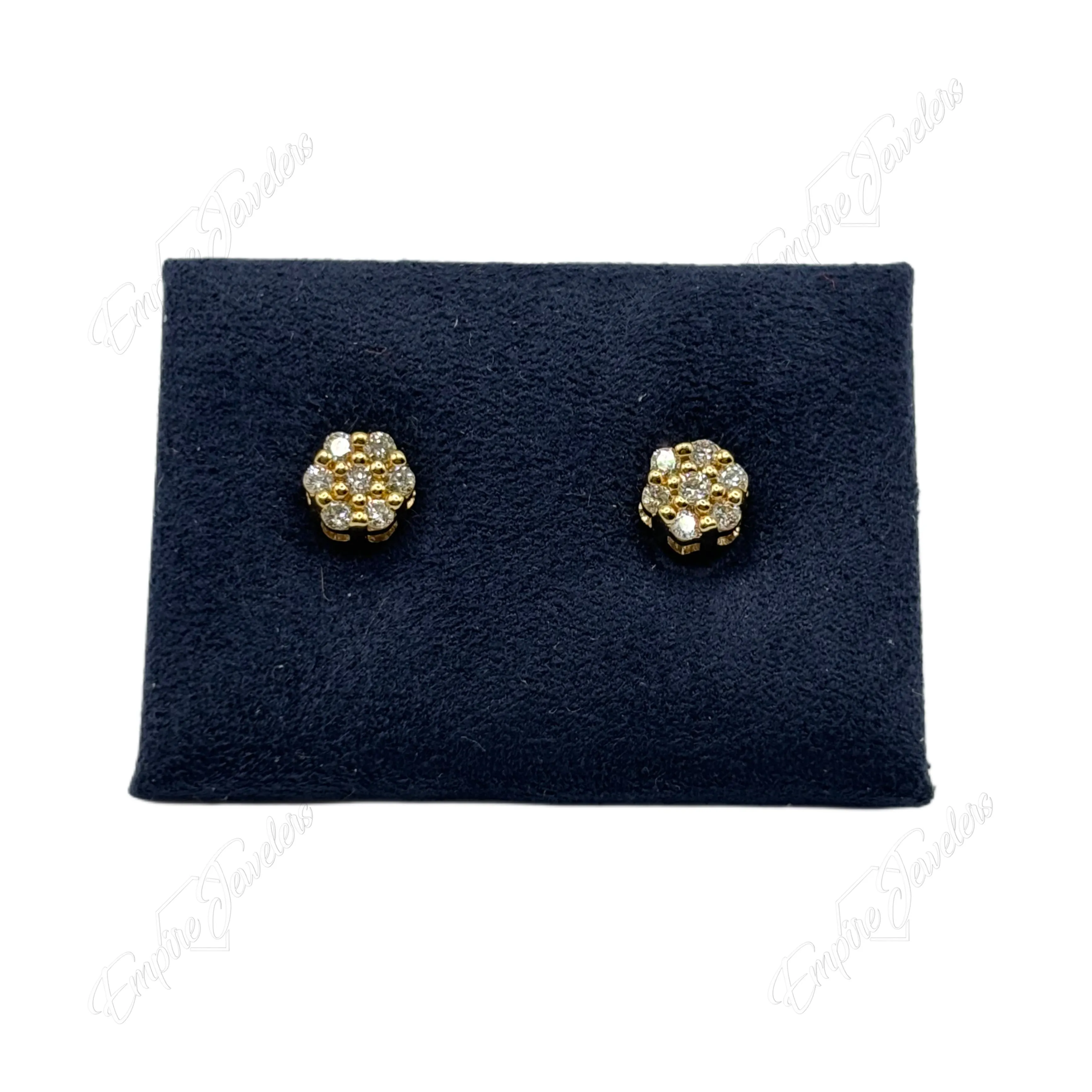 10KT FLOWER DIAMOND EARRINGS