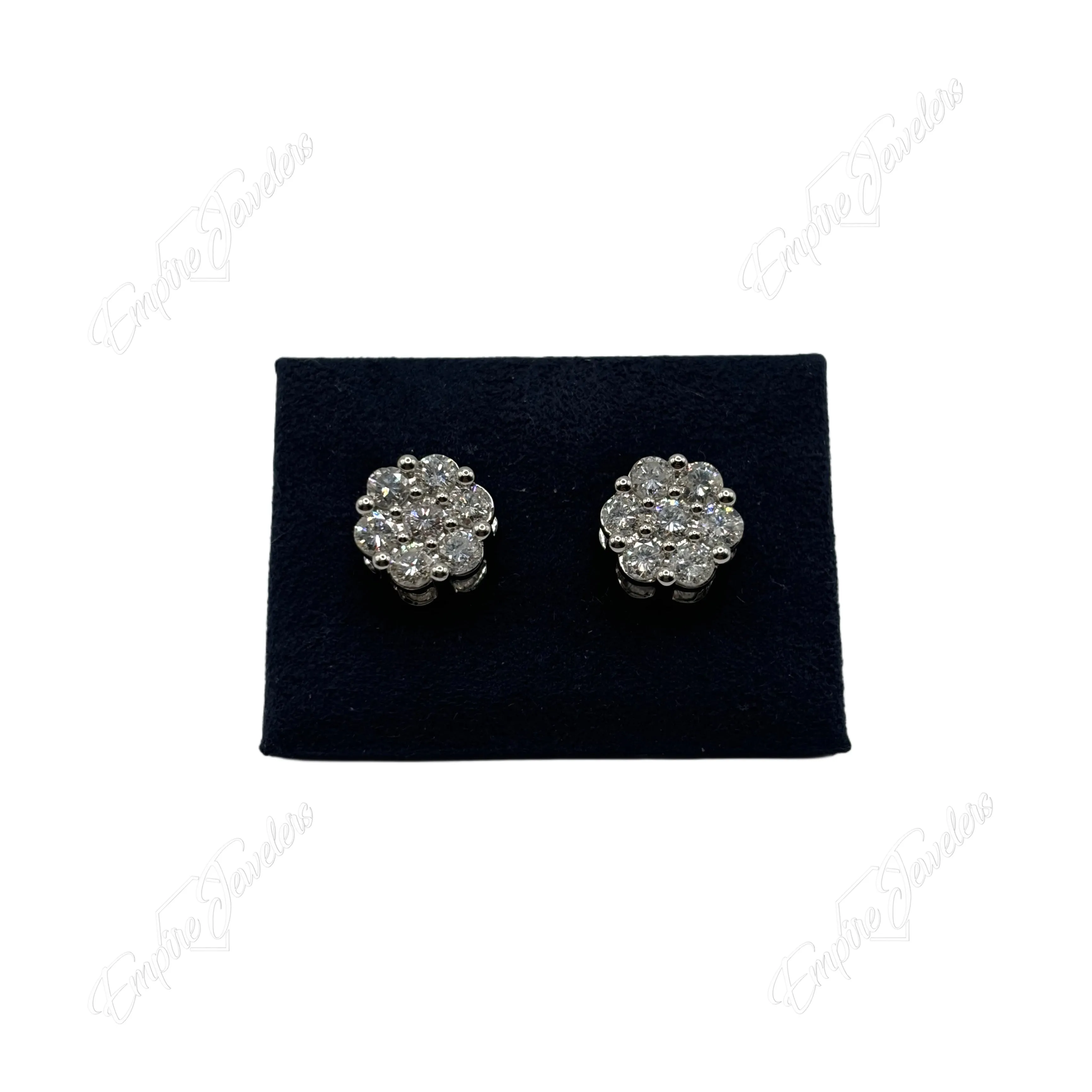 10KT FLOWER DIAMOND EARRINGS