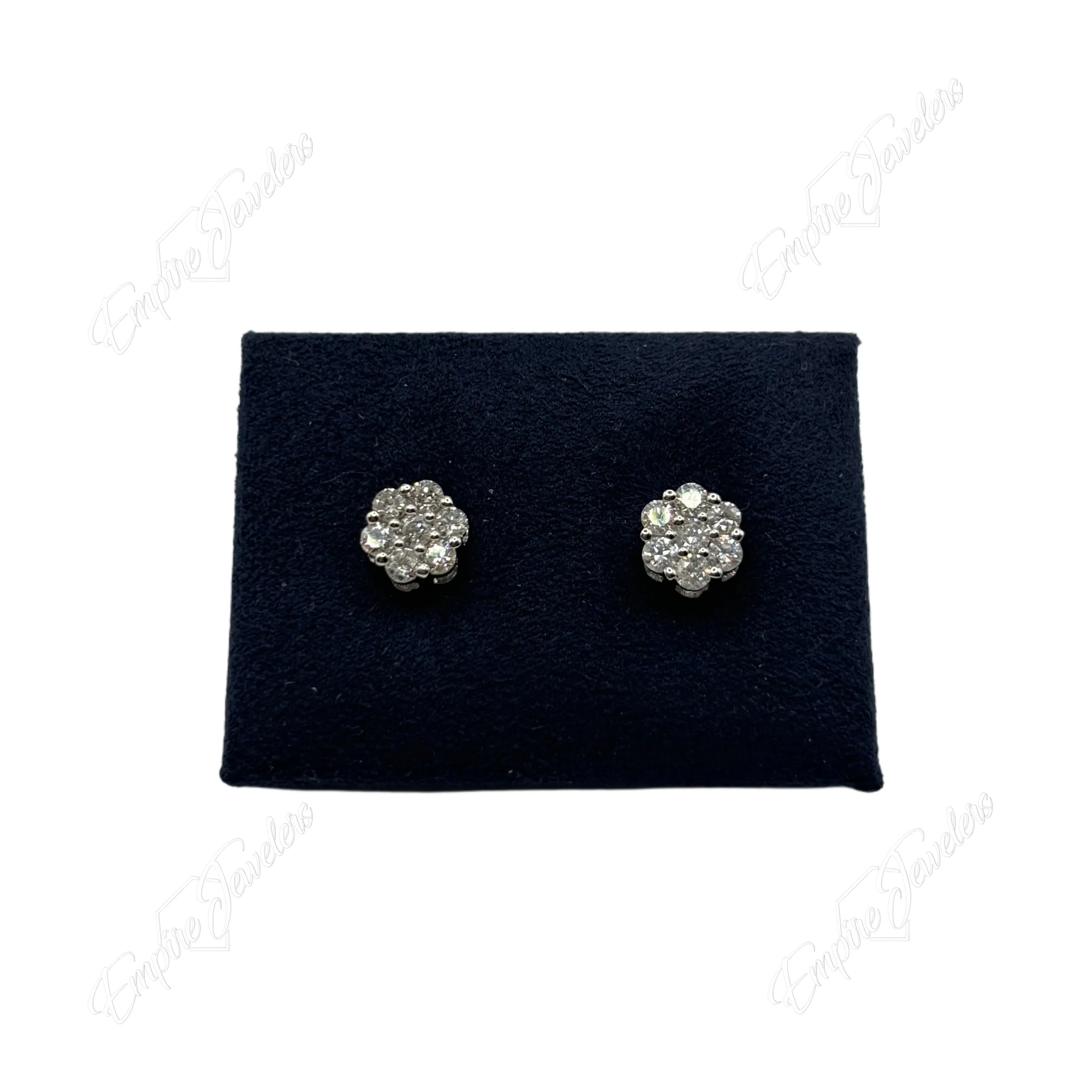 10KT FLOWER DIAMOND EARRINGS