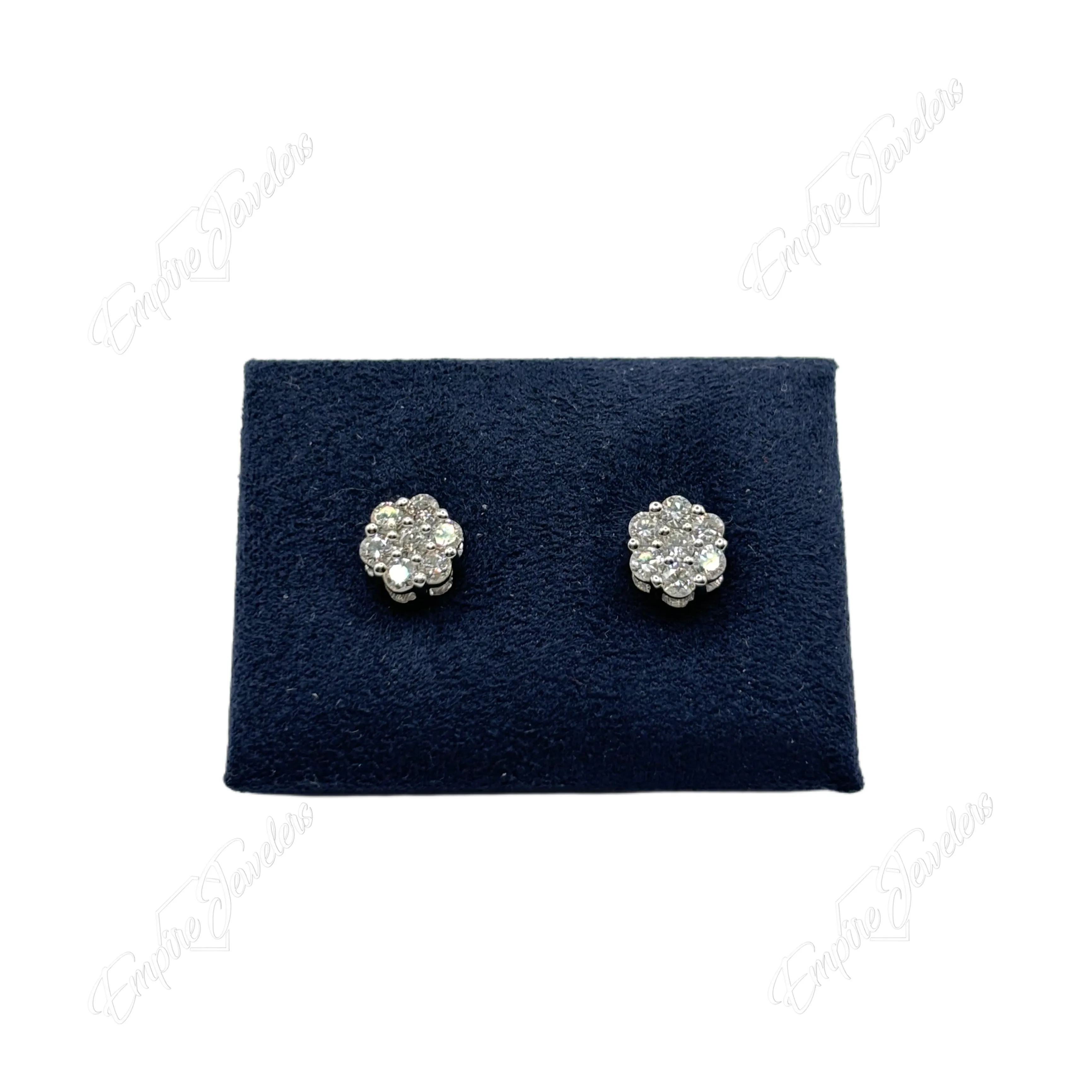 10KT FLOWER DIAMOND EARRINGS