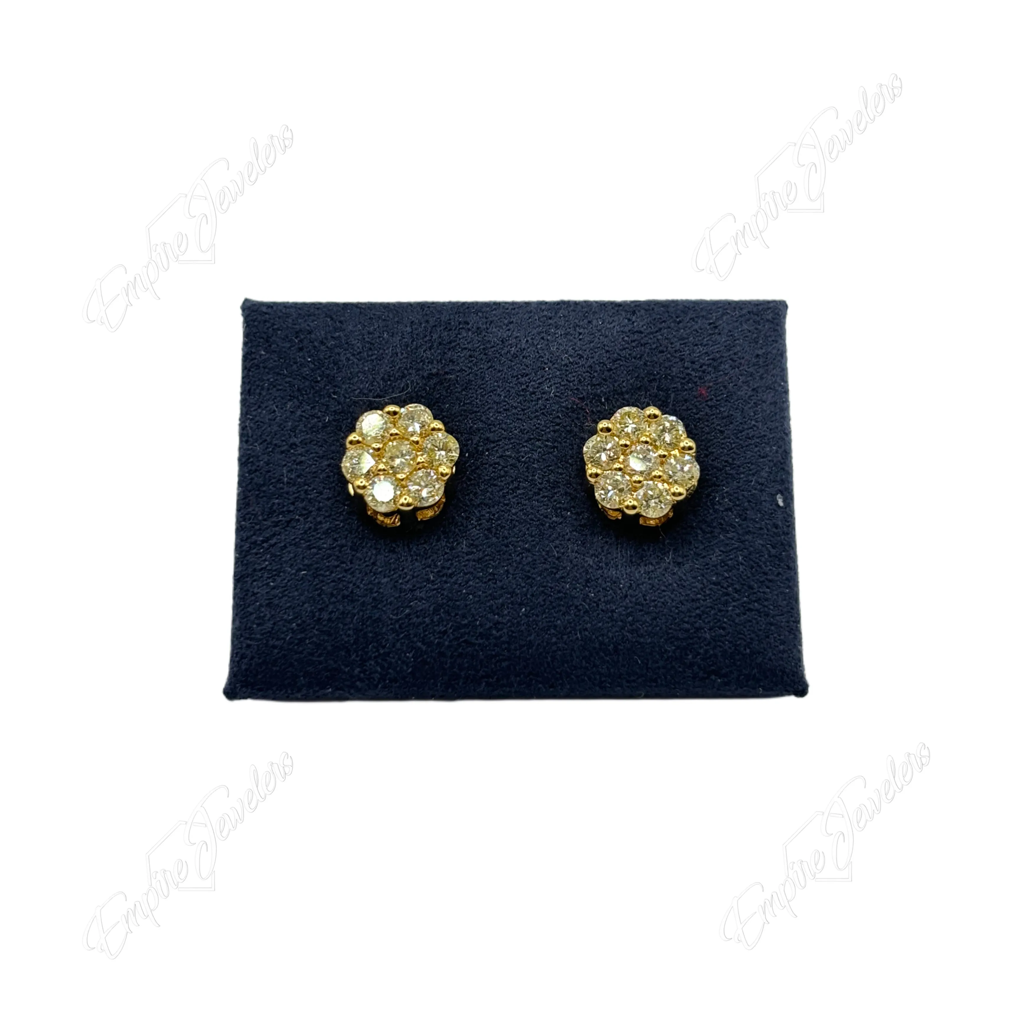 10KT FLOWER DIAMOND EARRINGS
