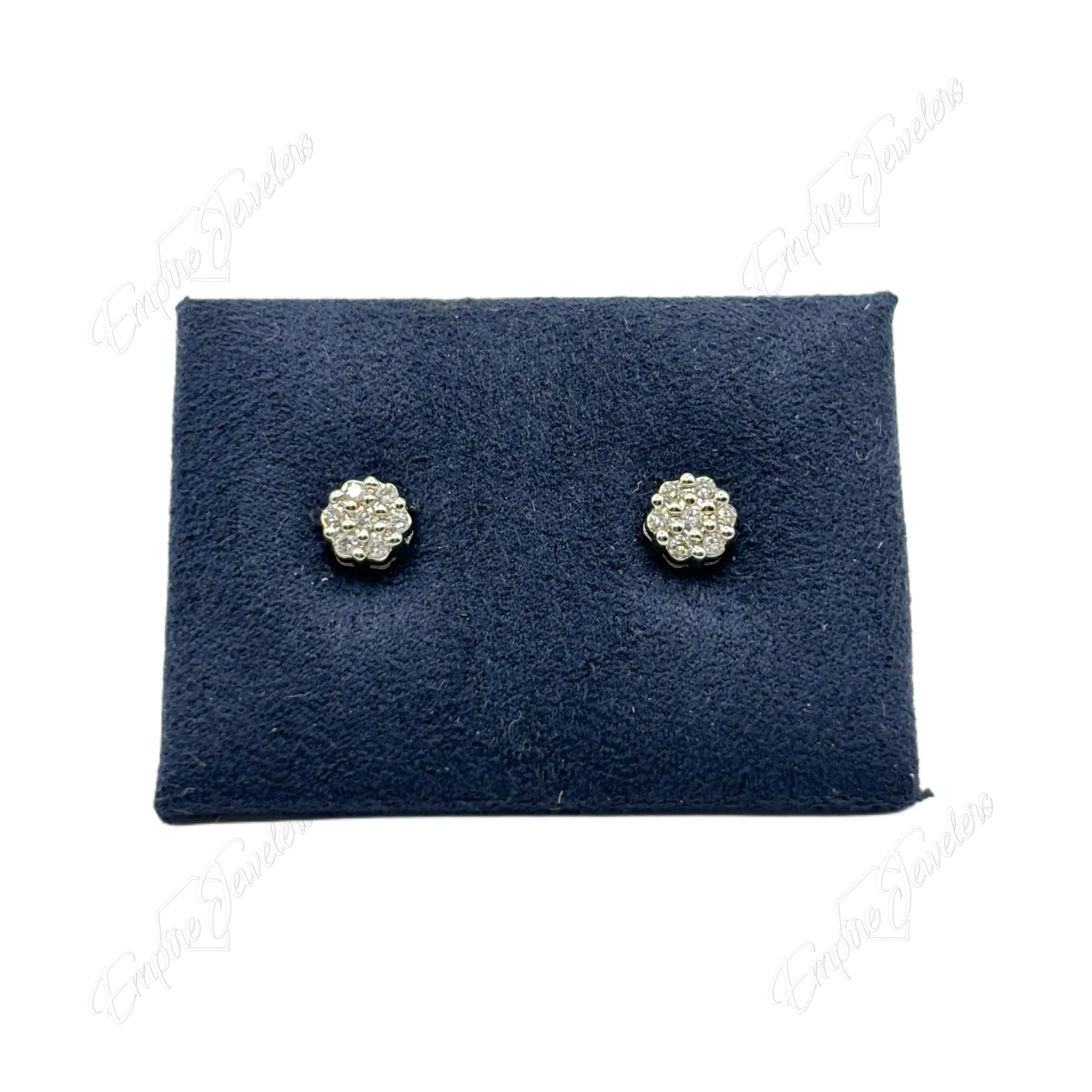 10KT FLOWER DIAMOND EARRINGS