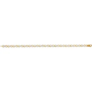 10kt Yellow Gold Womens Round Diamond Infinity Tennis Bracelet 1/4 Cttw
