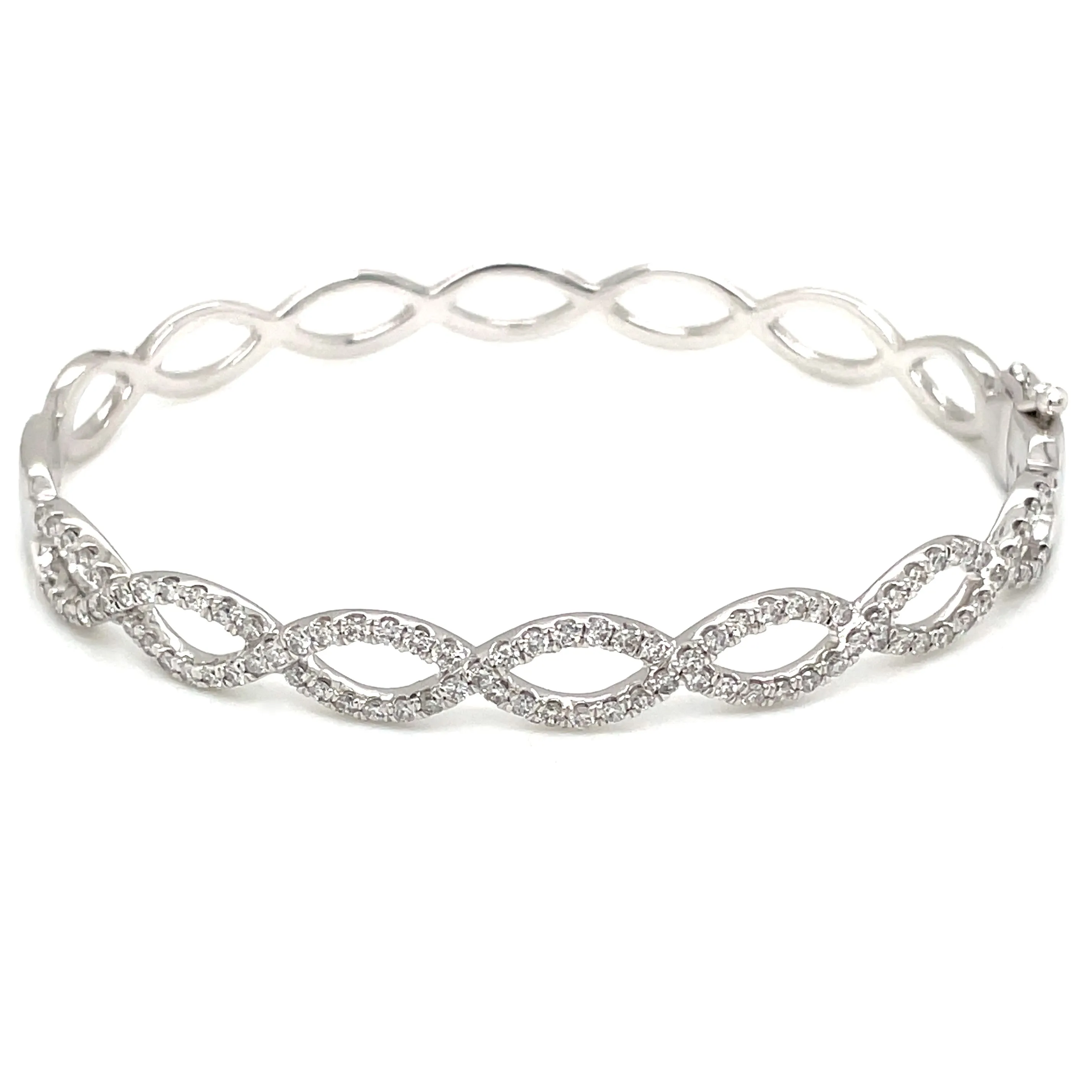 14k Diamond Twist Bangle