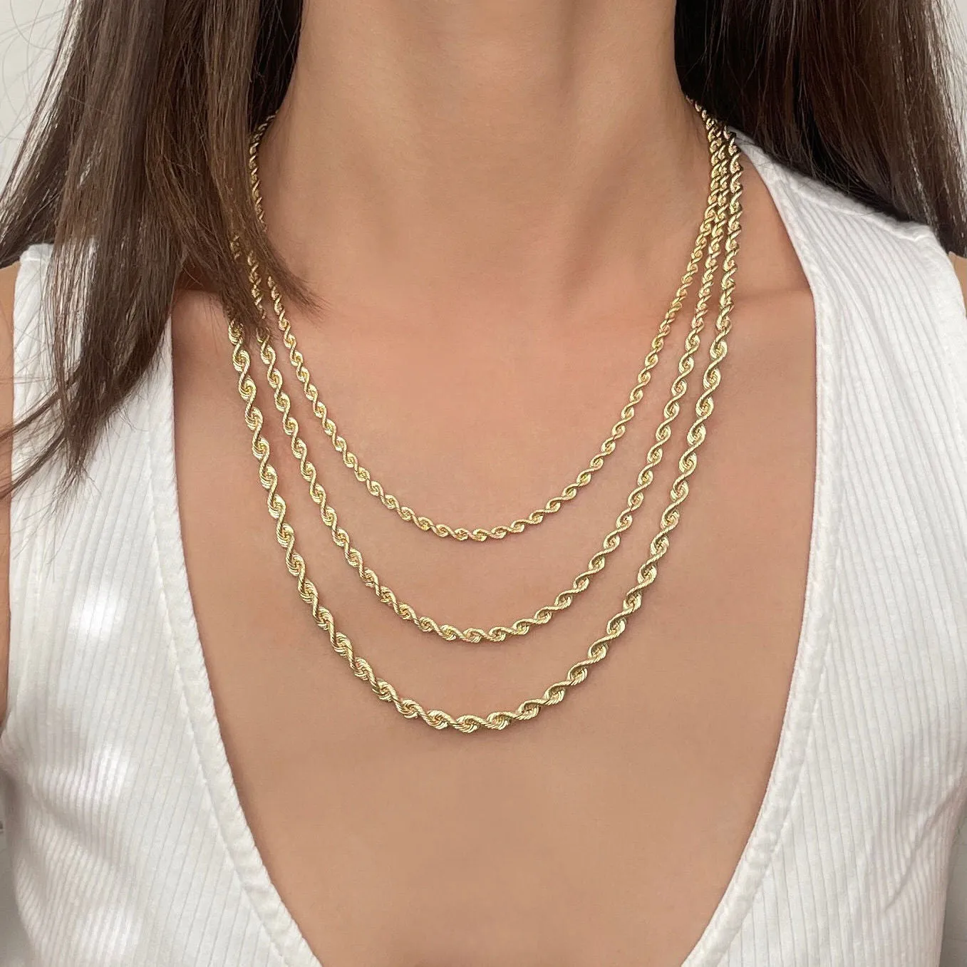 14K Gold Twist Rope Chain
