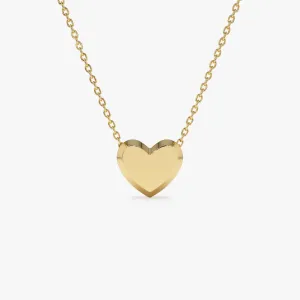 14k Puffed Heart Slider Necklace