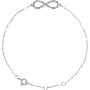 14K White Gold 1/6 CTW Natural Diamond Infinity-Inspired 7-8" Bracelet