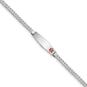14K White Gold Curb Link Medical ID Bracelet