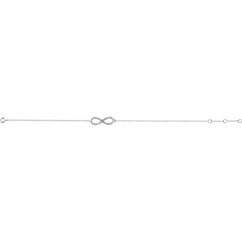 14k Yellow Gold 1/6 CTW Diamond Infinity-Inspired 8" Bracelet