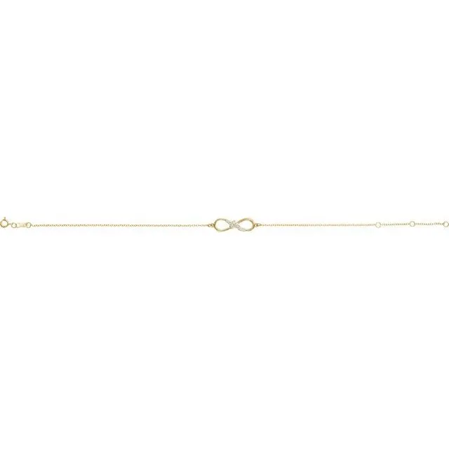 14K Yellow Gold 1/8 CTW Natural Diamond Infinity 6 1/2-7 1/2" Bracelet