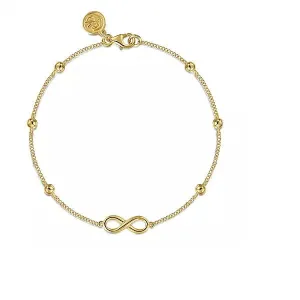 14K Yellow Gold Bujukan Infinity Station 7 inch Bracelet