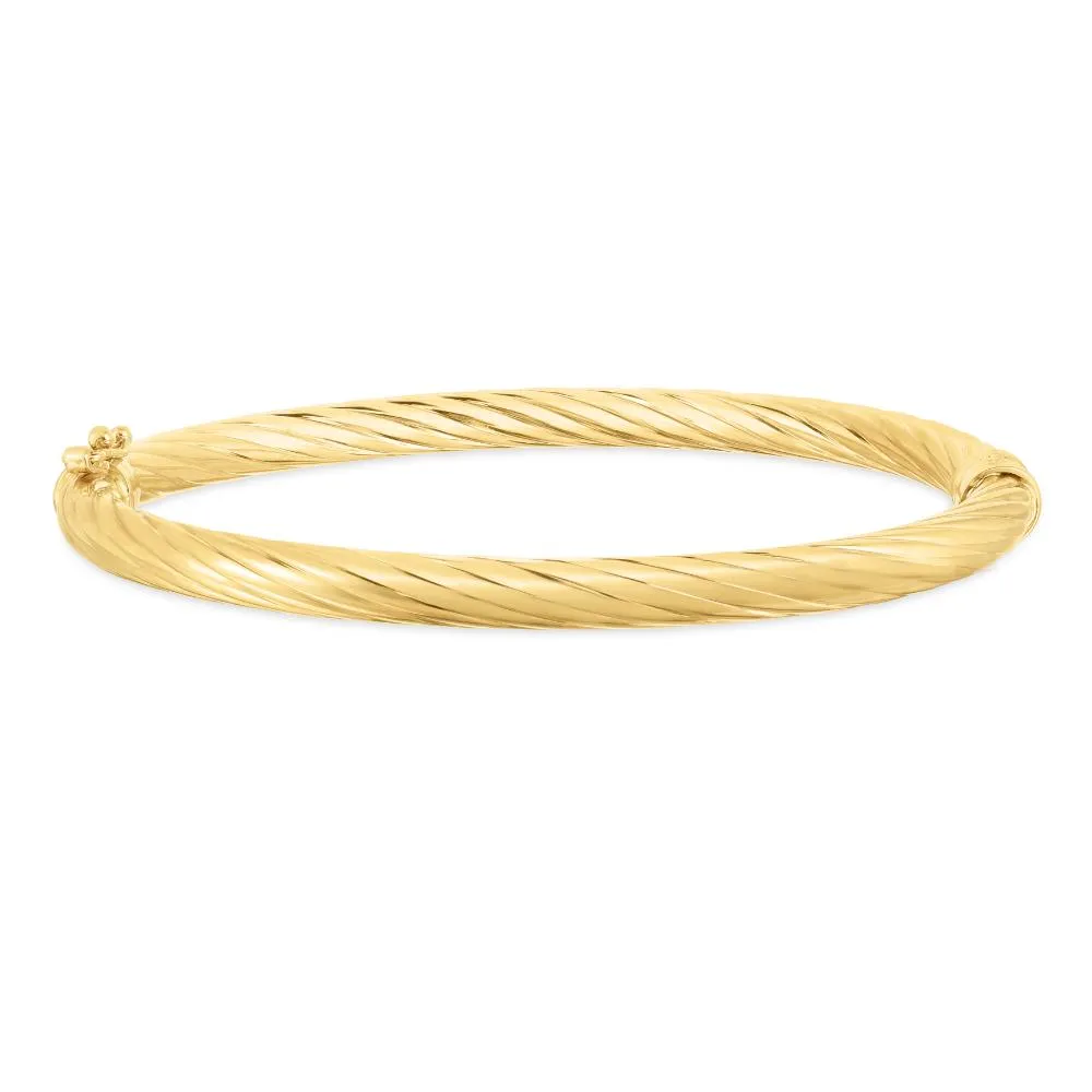 14K Yellow Gold Twist Bangle