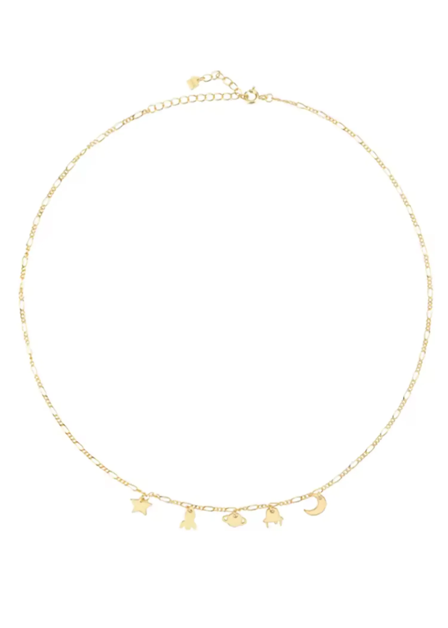 18k Gold Planets Above Necklace