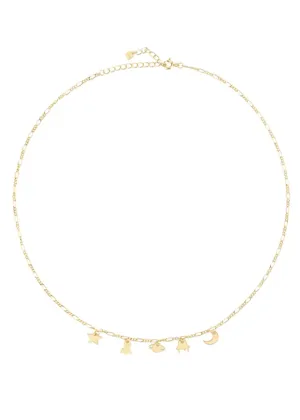 18k Gold Planets Above Necklace