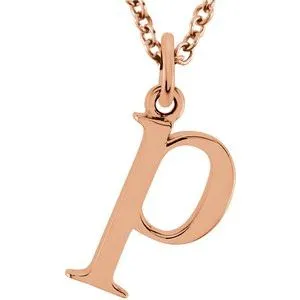 18K Rose Gold-Plated Sterling Silver Lowercase Initial p 16" Necklace