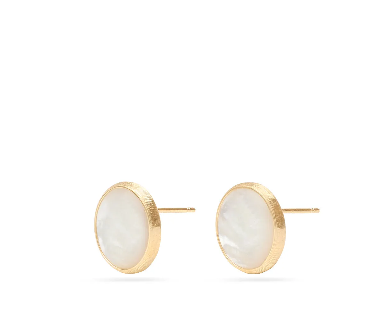 18K Yellow Gold Gemstone Stud Large Earrings