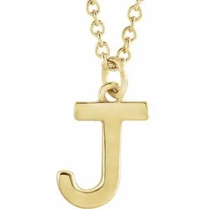 18K Yellow Gold-Plated Sterling Silver Initial J  Dangle 16" Necklace