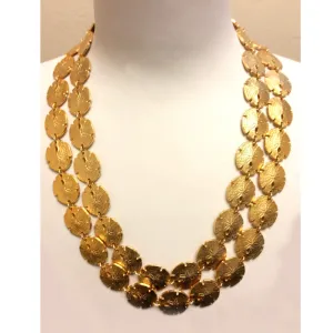 18" 22k Gold Plated Double Row Sand Dollar Necklace