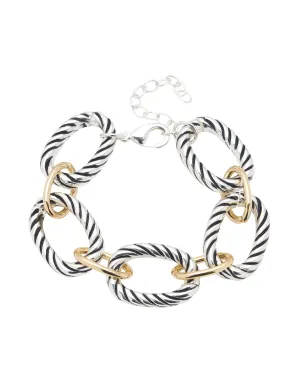 2 TONE TWIST LINK BRACELET