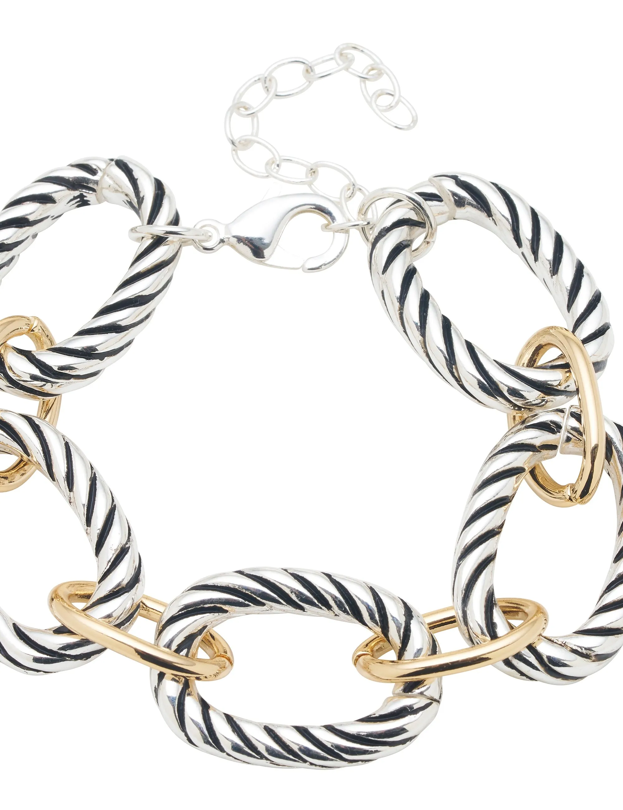 2 TONE TWIST LINK BRACELET