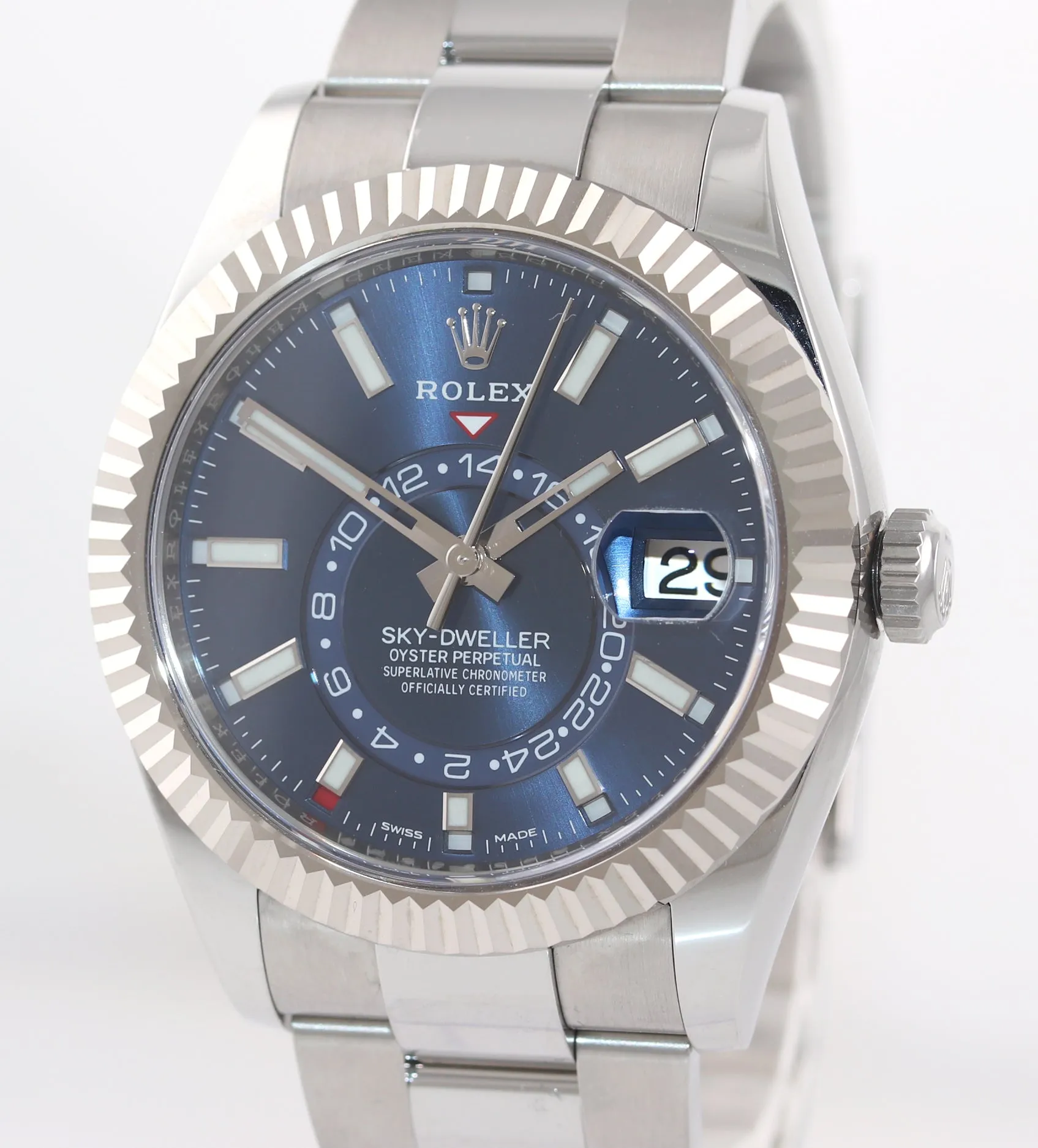 2020 BRAND NEW PAPERS Rolex Blue Sky-Dweller White Gold 42mm 326934 Watch