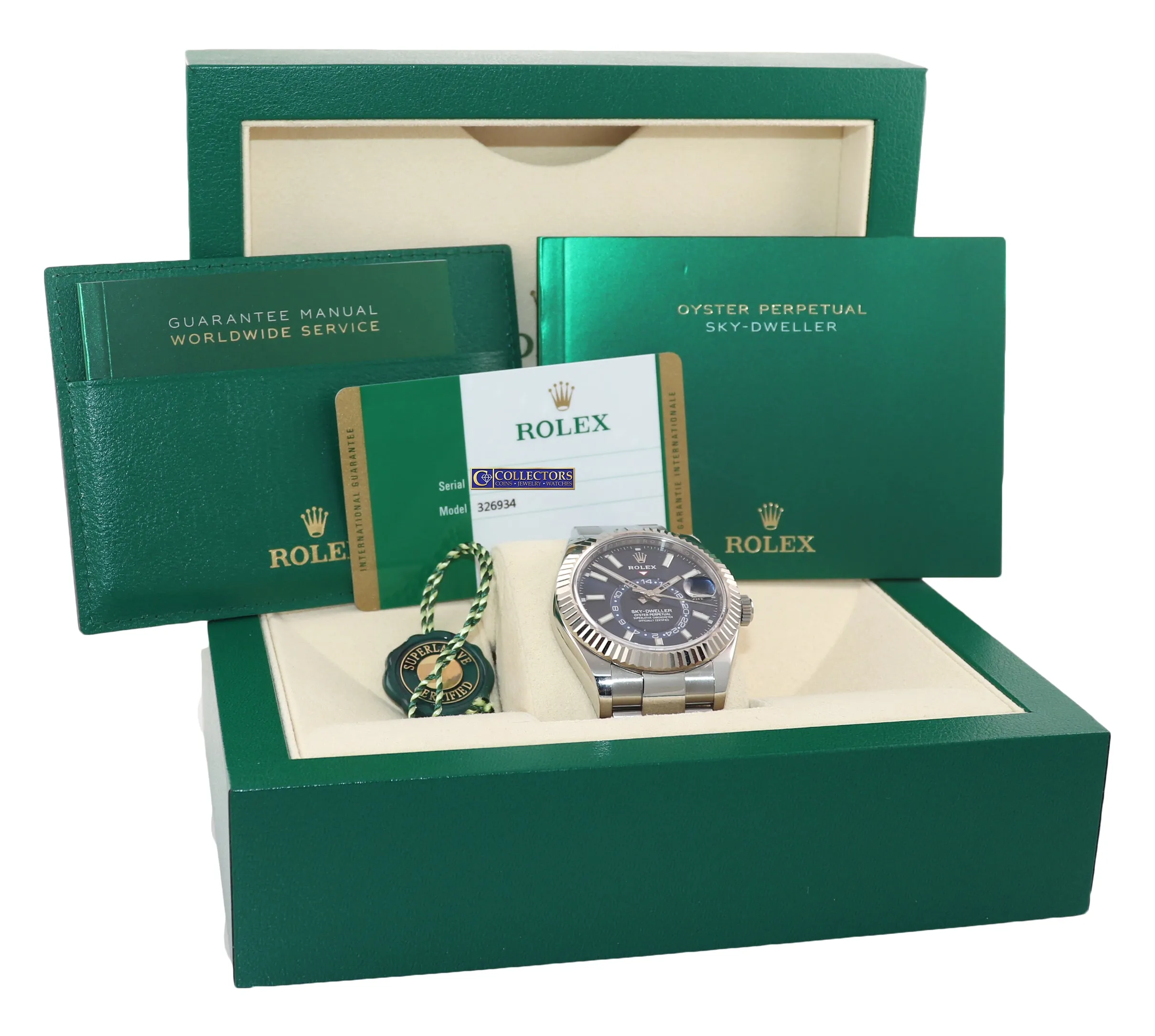 2020 BRAND NEW PAPERS Rolex Blue Sky-Dweller White Gold 42mm 326934 Watch