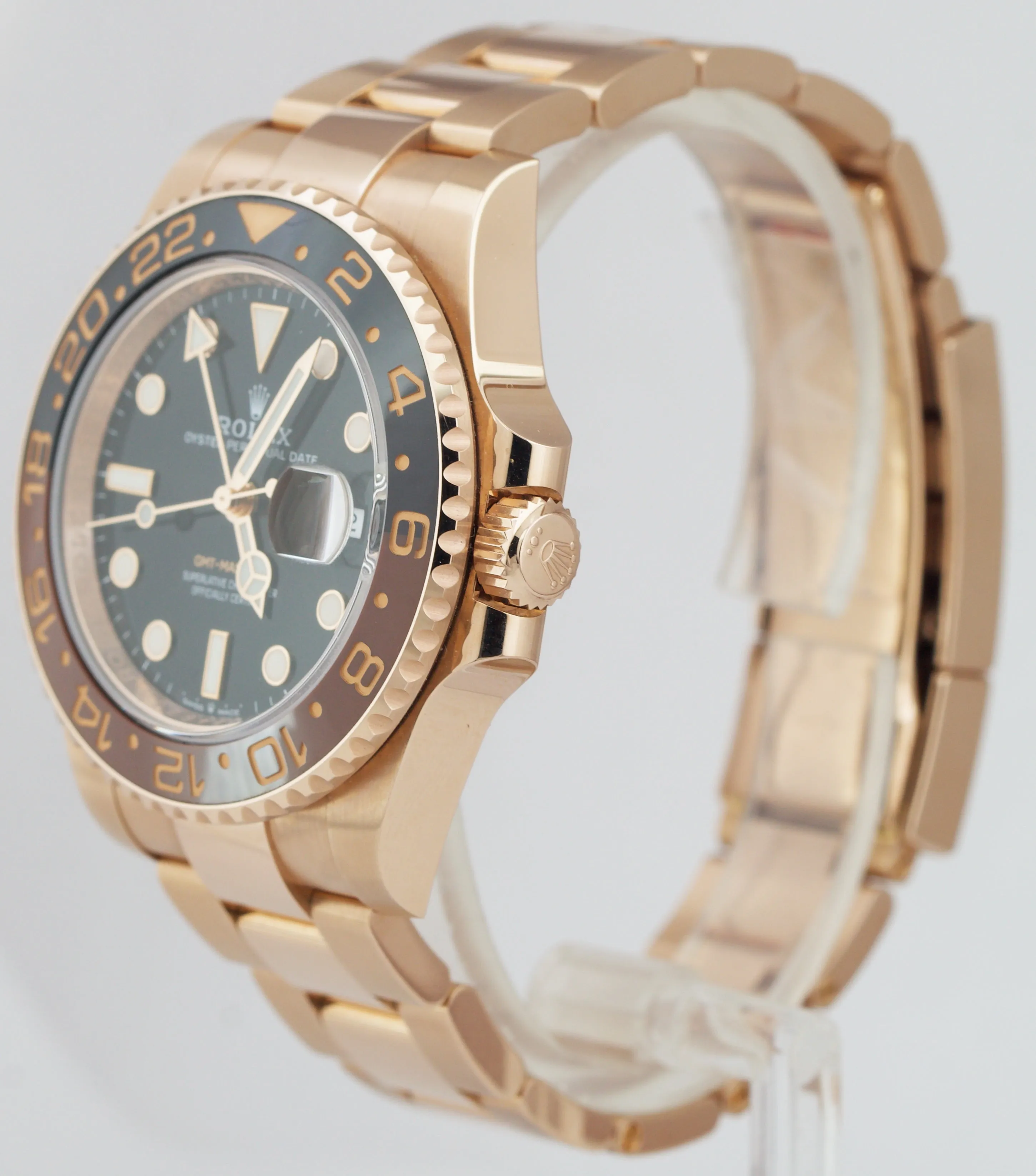 2021 Rolex GMT-Master II Root Beer 18K Rose Gold 40mm Watch 126715 CHNR FULL SET