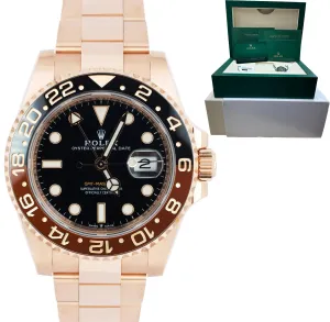 2021 Rolex GMT-Master II Root Beer 18K Rose Gold 40mm Watch 126715 CHNR FULL SET