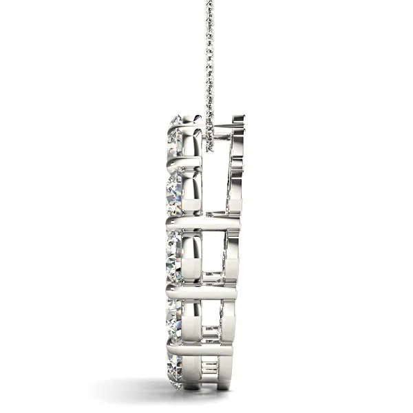 3.0 ctw Diamond Circle Necklace Pendant Shared Prong Set