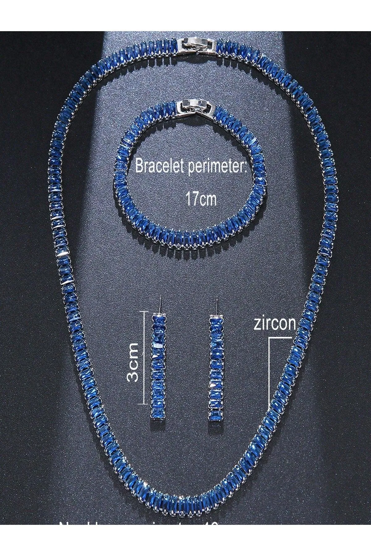 3pcs/Set Cubic Zirconia Inlaid Necklace, Bracelet And Earrings Set, Perfect For Women At Weddings Or Parties