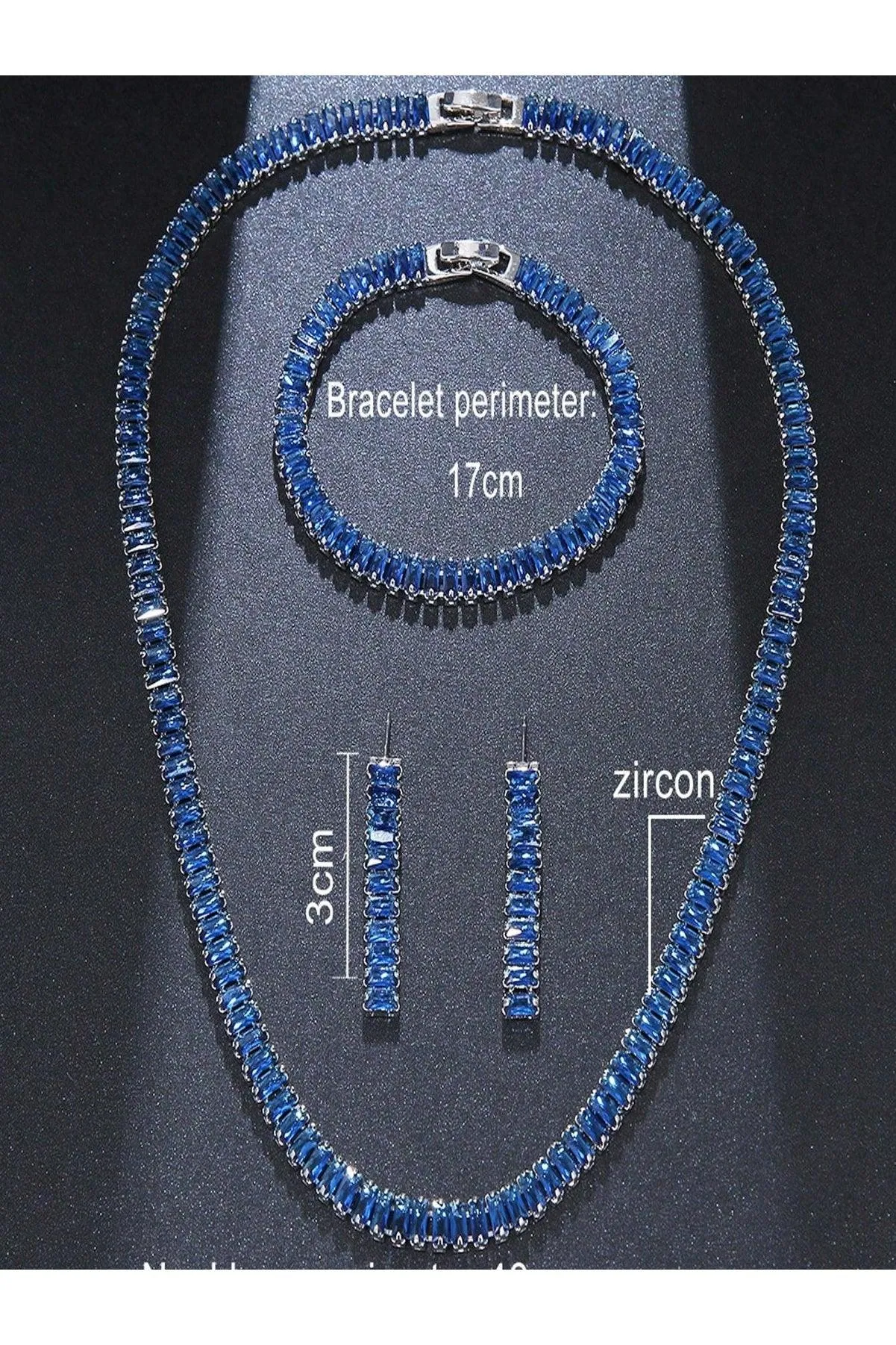 3pcs/Set Cubic Zirconia Inlaid Necklace, Bracelet And Earrings Set, Perfect For Women At Weddings Or Parties