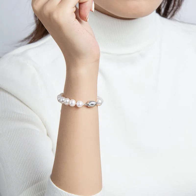 6-11mm White Freshwater Pearl Bracelet