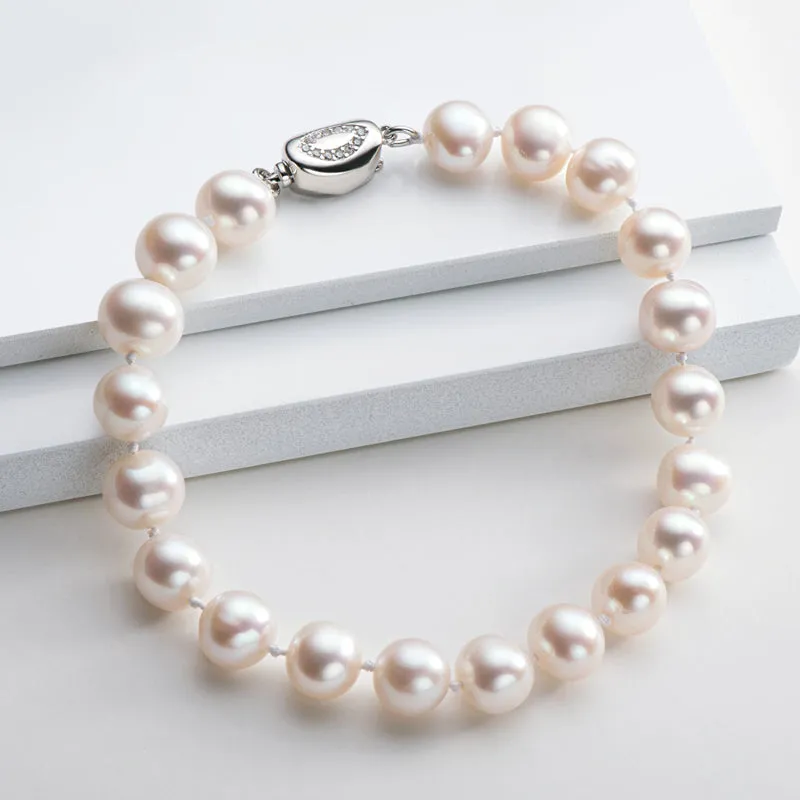 6-11mm White Freshwater Pearl Bracelet