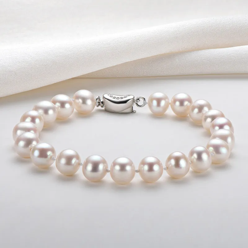 6-11mm White Freshwater Pearl Bracelet