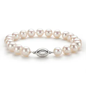 6-11mm White Freshwater Pearl Bracelet