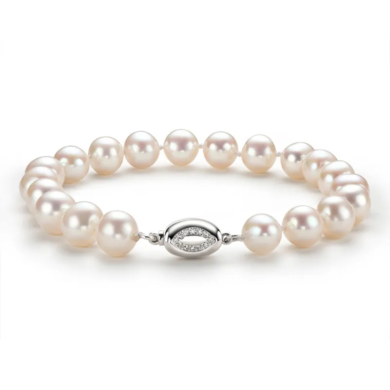 6-11mm White Freshwater Pearl Bracelet