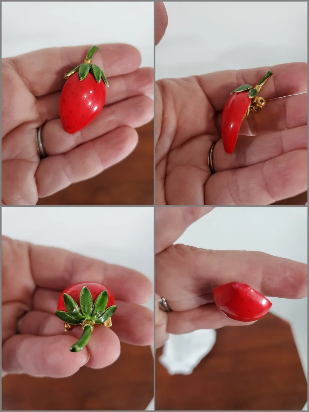 60s Original by Robert Strawberry Brooch